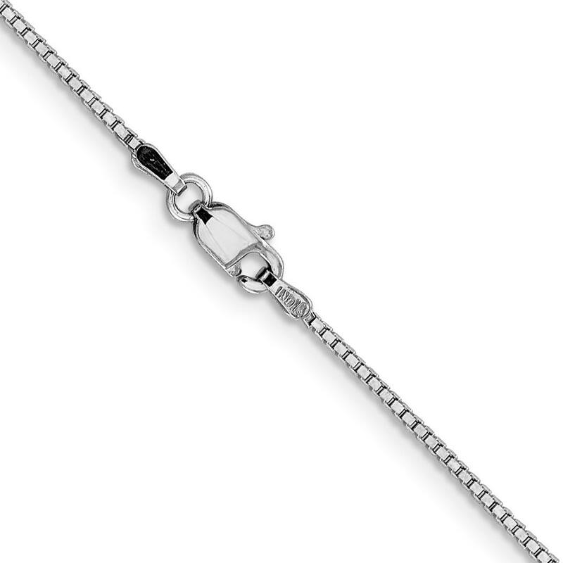 Curata 14k White Gold Solid 1.05mm Box Chain Necklace Options: 16 18 20 22 26
