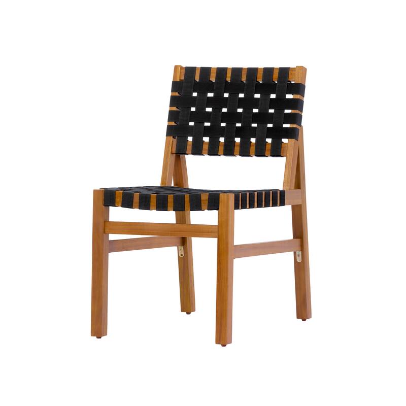 Christopher Knight Home - Acacia Solid Wood Outdoor Patio Side Chairs with Rope (Set of 2)