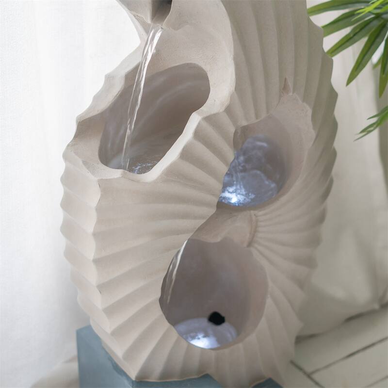 Abstract Water Fountain with Blue Base with Light