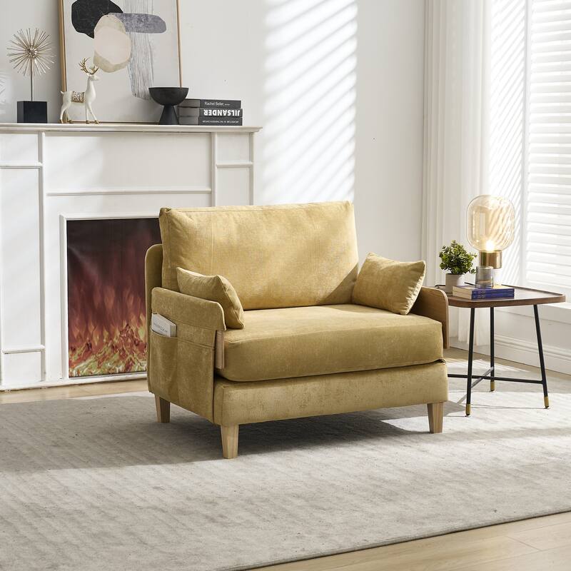 3-in-1 Convertible Chenille Sleeper Sofa, Foldable Sofa Bed with Three Pillows