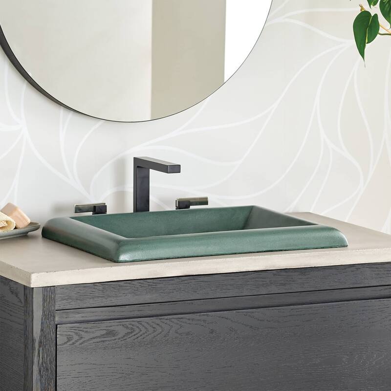 Native Trails Montecito 21-1/2" NativeStone Drop In Bathroom Sink - Forest