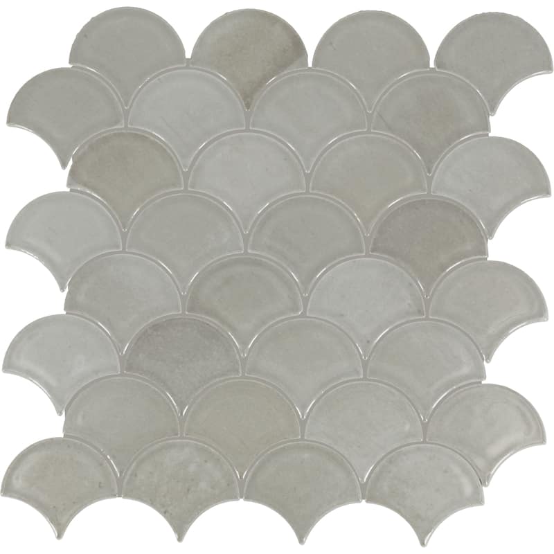 Daltile Miramo 3" Ceramic Fan Wall Mosaic (10 PC Per Carton) (10.20 SQFT Per Carton) - Oyster