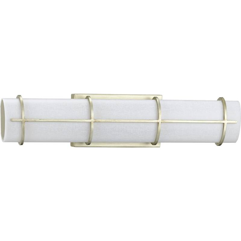 Grid LED Collection 1-Light Silver Ridge White Linen Glass LED Modern Wall Light - 1 Light