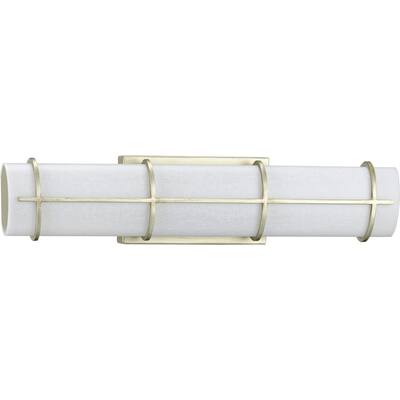 Grid LED Collection 1-Light Silver Ridge White Linen Glass LED Modern Wall Light