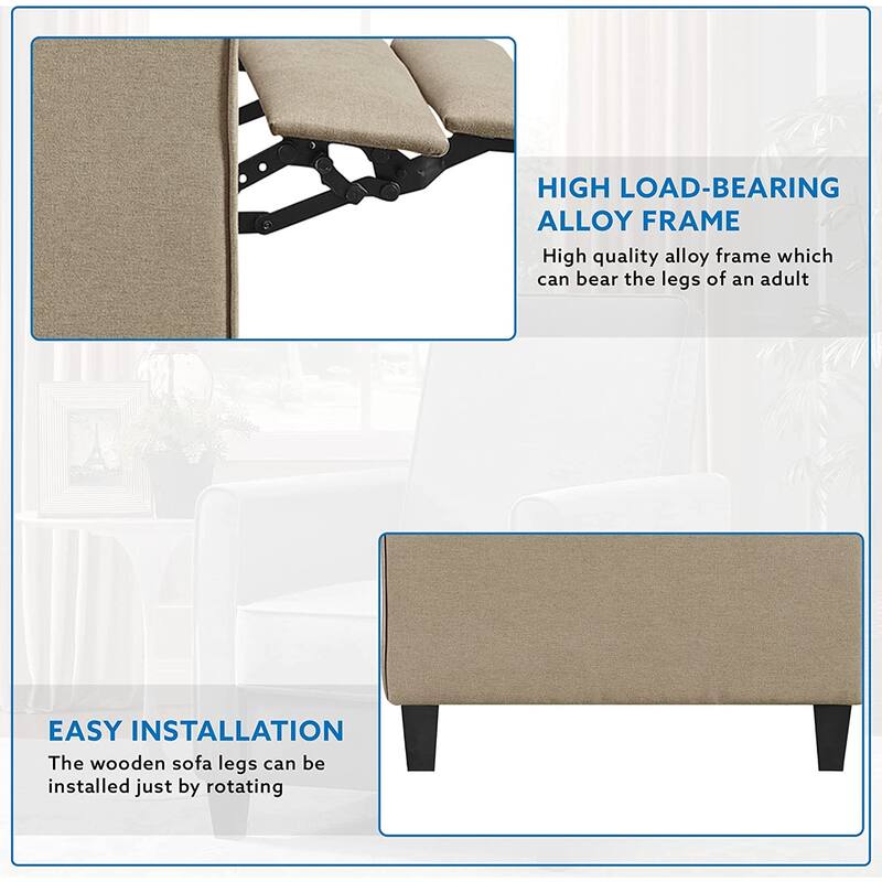 Landon Pushback Recliner Chairs Reclining Chair Home Theater Recliner Small Recliners for Small Spaces with Adjustable Footrest