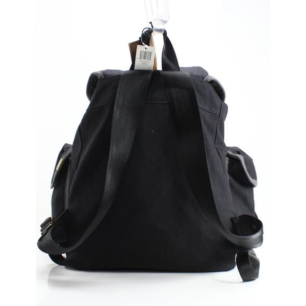 Shop Steve Madden New Black Canvas Men S Drawcord Utility Backpack Bag Overstock 21179444
