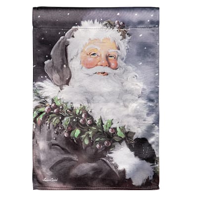 12.5 in. x 18 in. Santa in the Winter Lustre Garden Flag - Multicolor