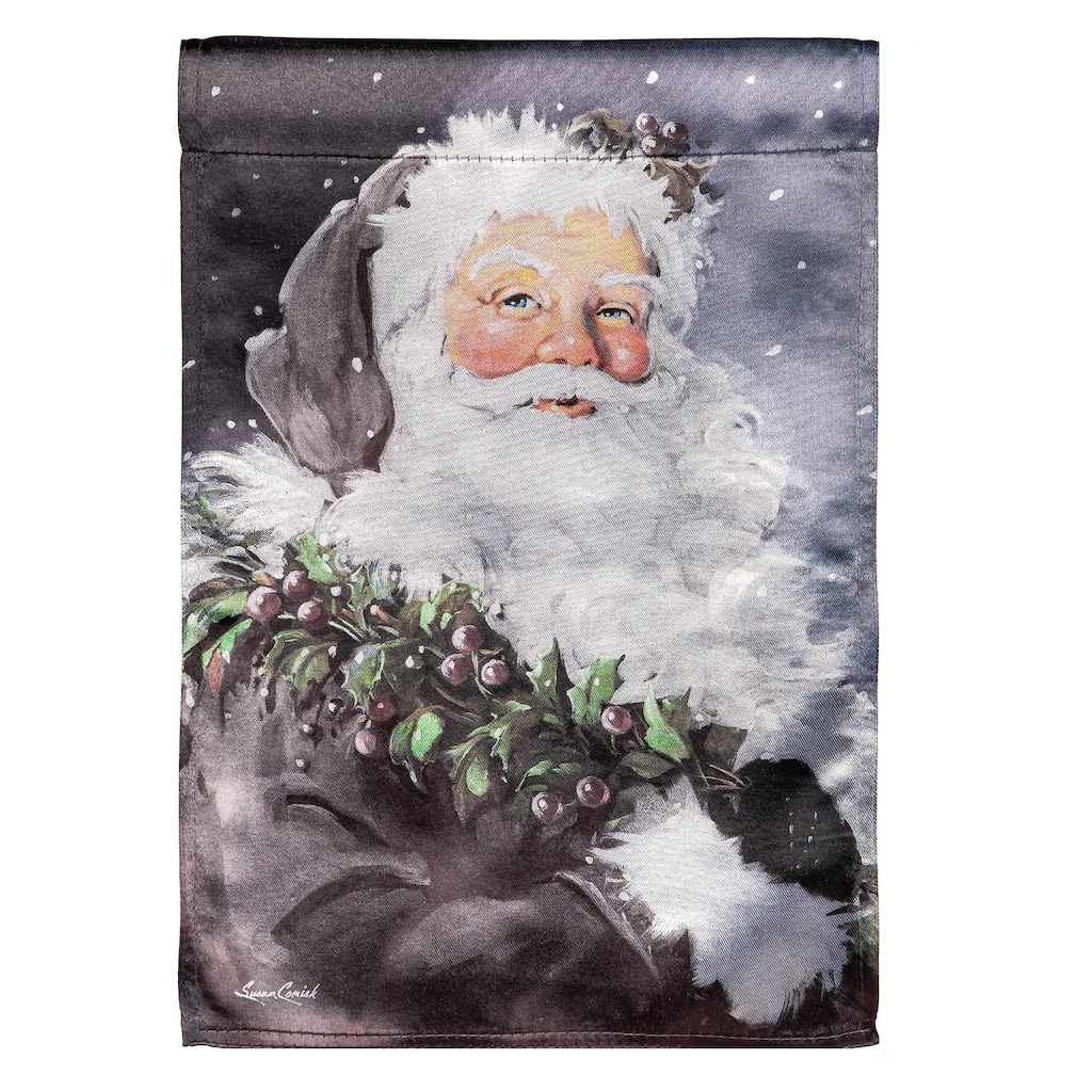12.5 in. x 18 in. Santa in the Winter Lustre Garden Flag - Multicolor