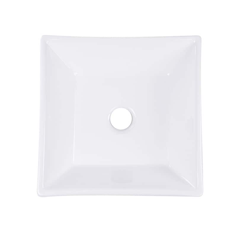 Highpoint Collection 16-inch White Bathroom Vessel Vanity Sink