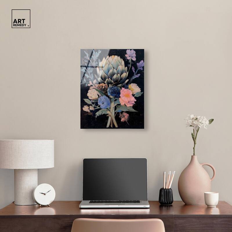 Moody Artichoke I Acrylic by Art Remedy, Ready to Hang