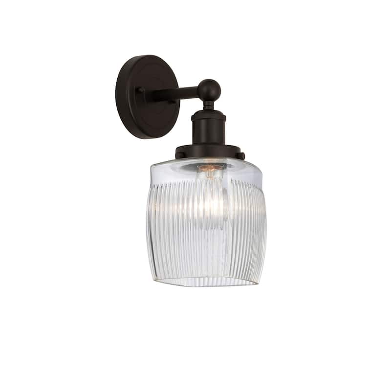 Innovations Lighting 616-1W-12-6 Colton Sconce Colton 12" Tall Wall - Oil Rubbed Bronze / Clear Crackle