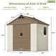 preview thumbnail 10 of 117, Patiowell 8' x 6' / 8' x 8' / 8' x 10 '/ 8' x 12' Plastic Outdoor Shed With Floor for Patio Furniture, Tools (Kick-It Shed)