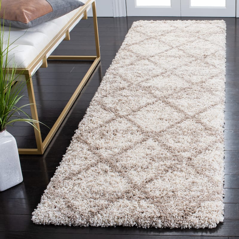 SAFAVIEH Hudson Shag Estella Diamond Trellis 2-inch Thick Rug