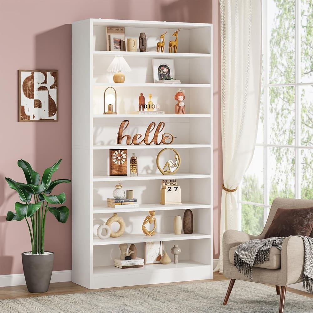 Bookcase, Open Display Storage Shelf, Organizer Cabinet Bookshelf Accent Shelving for Living Room, Home Office, Library, Bedroom