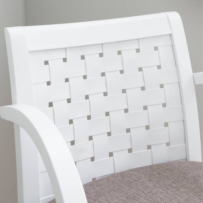 Linon Lanada Woven White Arm Chair