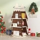 preview thumbnail 1 of 11, 360° Kids Revolving Bookshelf and Toy Storage, 4-Tier Solid Wood Christmas Tree Look Bookcase, Nursery Display Organizer Cabinet Walnut - Assembly Required