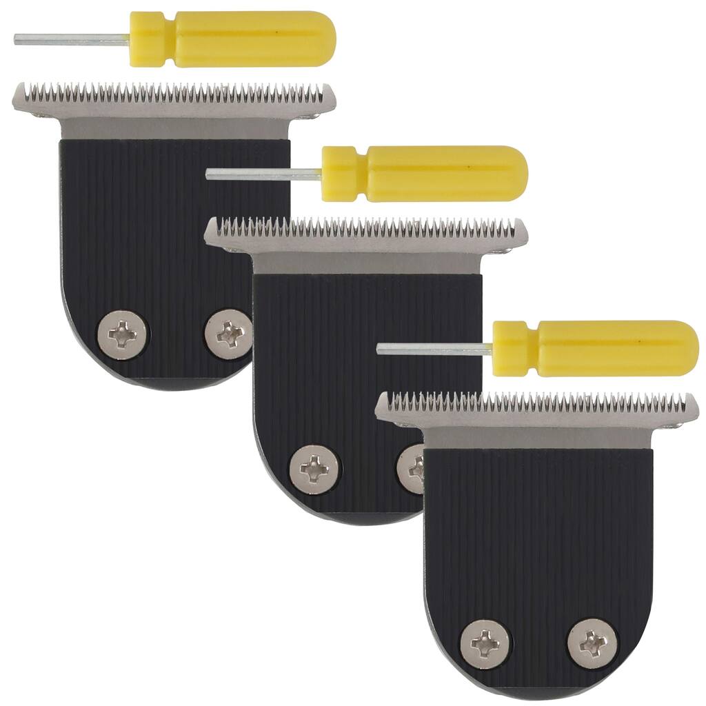 3x BaByliss Pro Stainless Steel Adjustable Zero Gap Replacement T-Blade Fits FX59, FX69 #FX5969 - Black