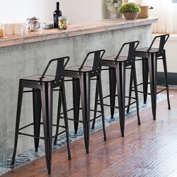 Red bar stools sales set of 4