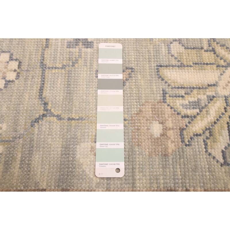 ECARPETGALLERY Hand-knotted Modern Oushak Sage Wool Rug - 9'0 x 12'3