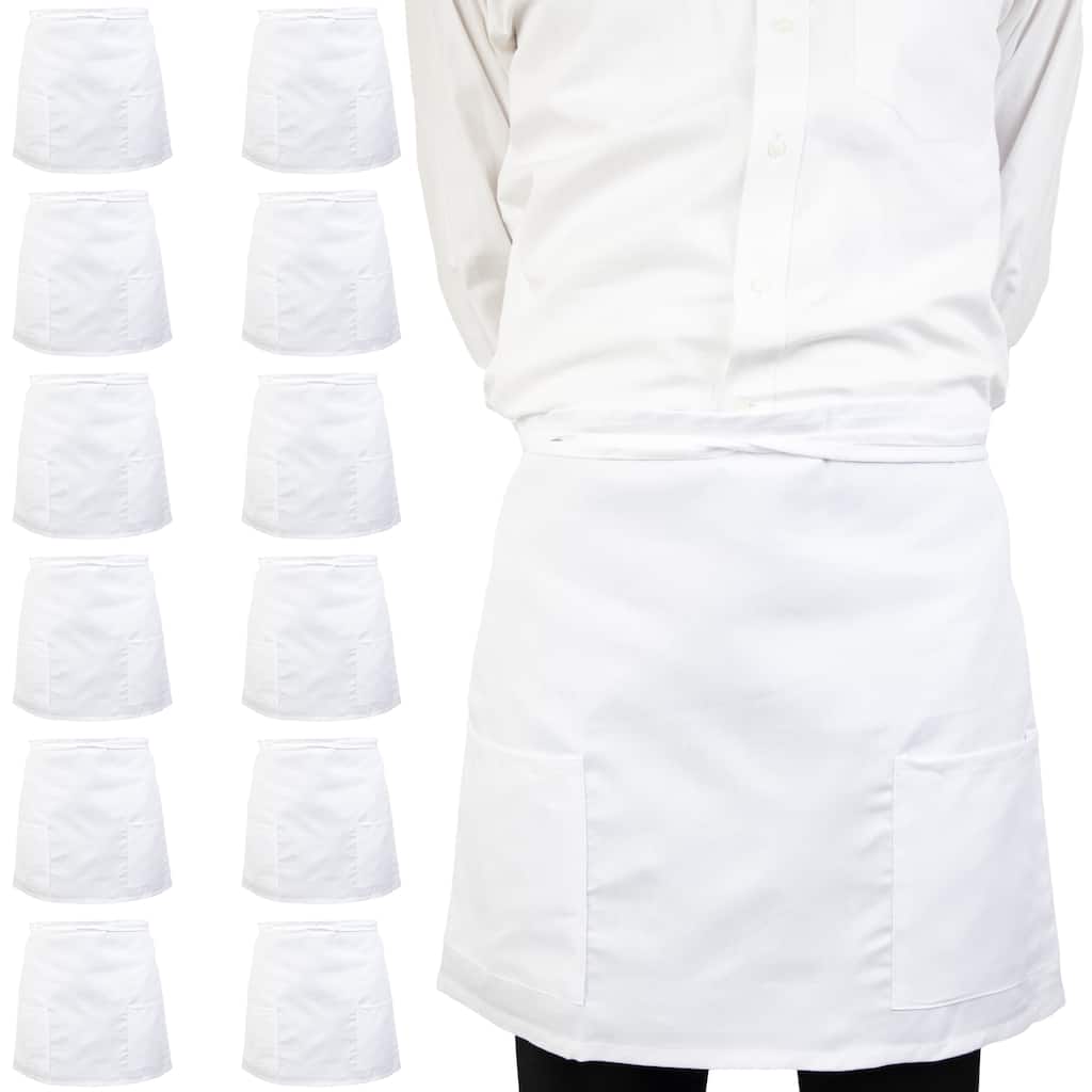 Arkwright Home Half Bistro Aprons - 12 Pack - 18x30