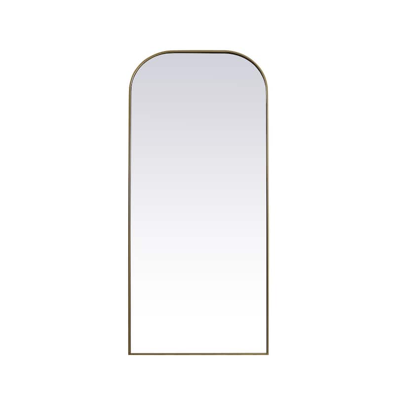 Indigo Home Metal Frame Arch Full Length Mirror 32x76 Inch - Brass