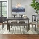preview thumbnail 1 of 16, Barish 6-piece Burntwood Dining Set with Bench Weathered Grey