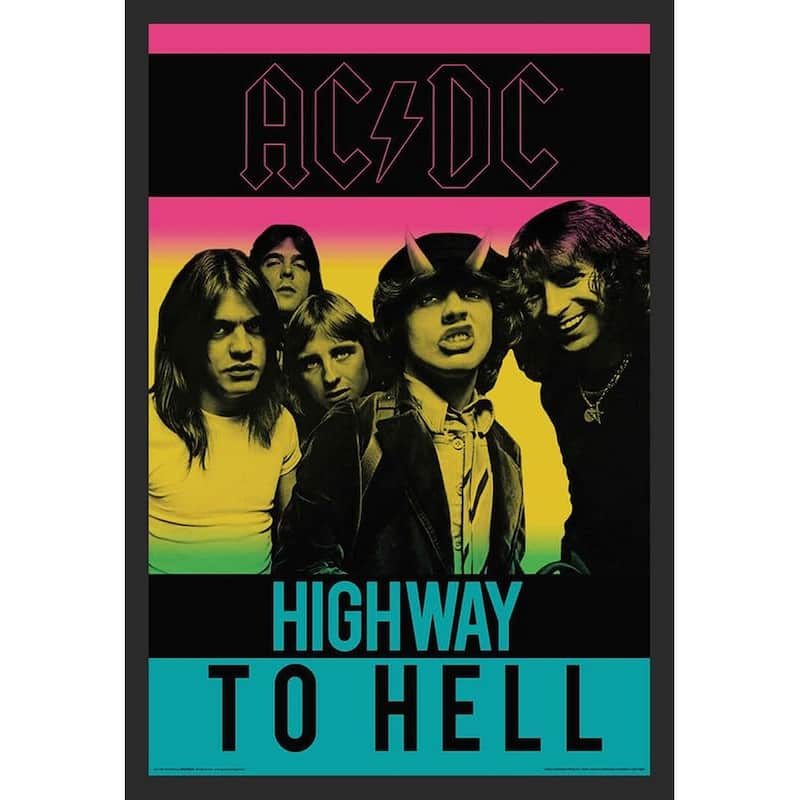 AC/DC Retro Tour Highwat to Hell Framed Poster - 24 x 36 Inch
