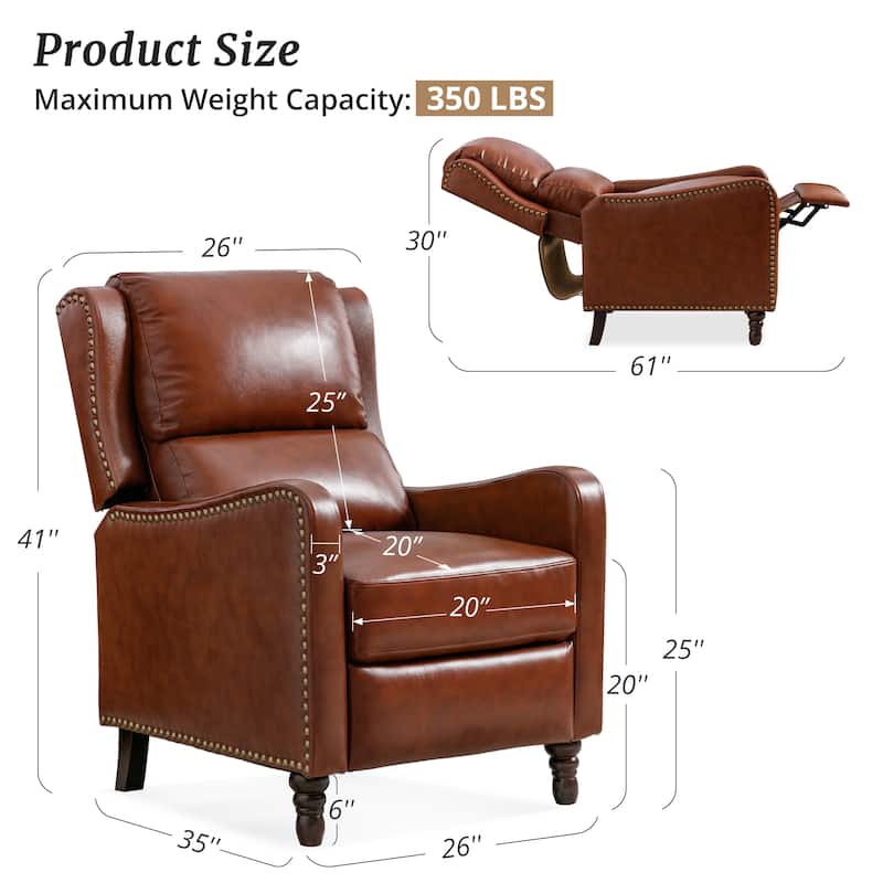 Genuine Leather Recliner Chair Comfortable Chairs for Living Room