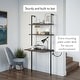 preview thumbnail 19 of 26, Nathan James Theo 2-Shelf Industrial Wall Mount Ladder Desk, Small Computer or Writing Desk