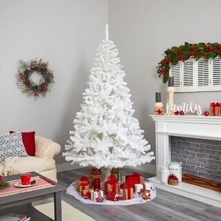 7' White Artificial Christmas tree with 1000 tips - 47"x47"x7'