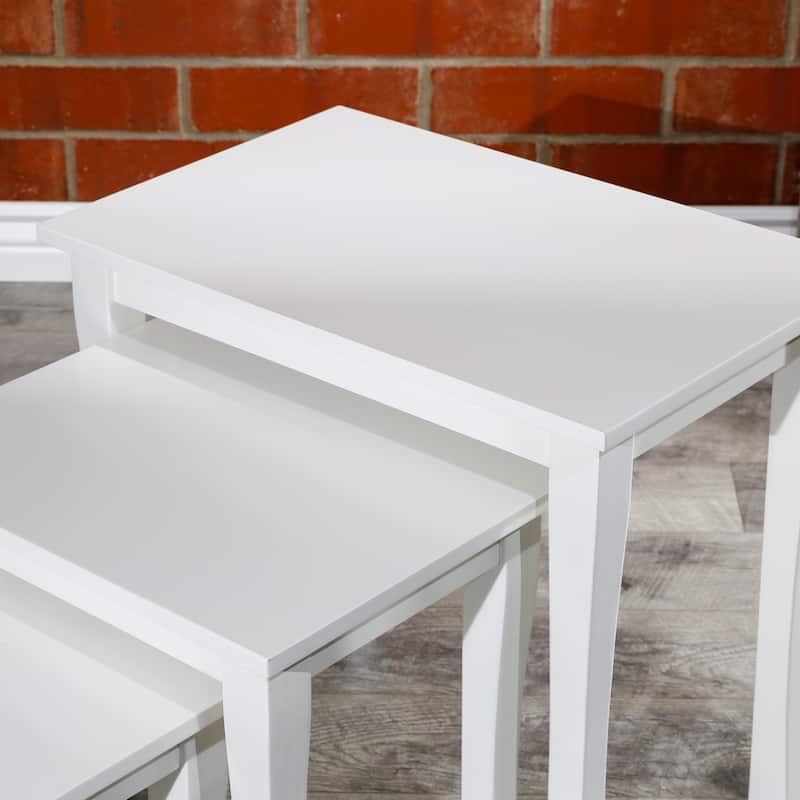 DTY Indoor Living Boulder 3-Piece Nesting Table Set, White