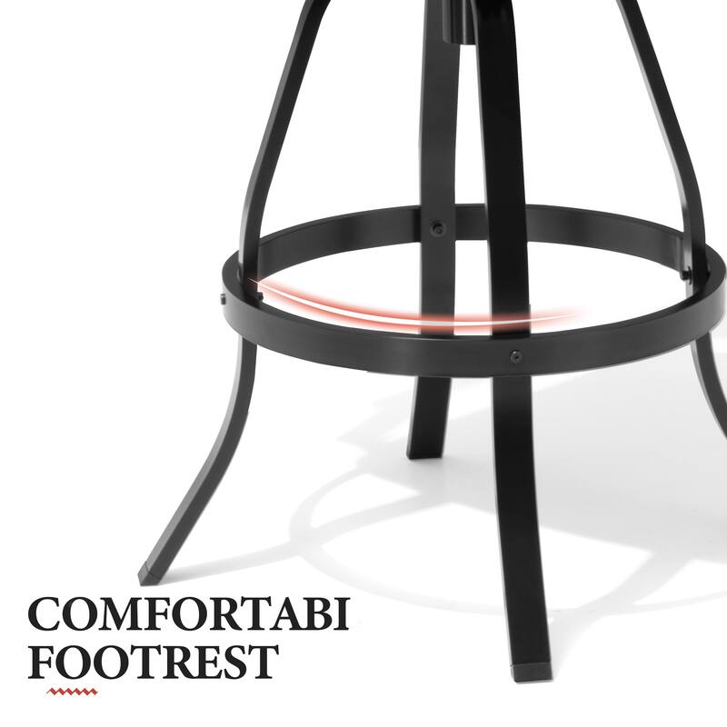 All-Weather Patio Outdoor Indoor Aluminum Swivel Bar Stools with Sunbrella Cushion
