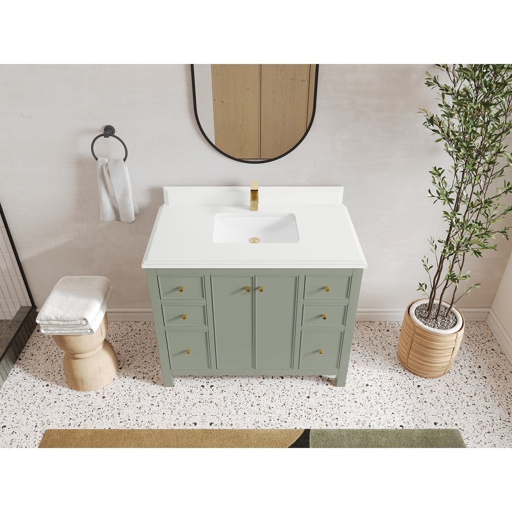 Willow Collections 42 in. W x 22 in. D Chicago Single Sink Bathroom Vanity with Countertop