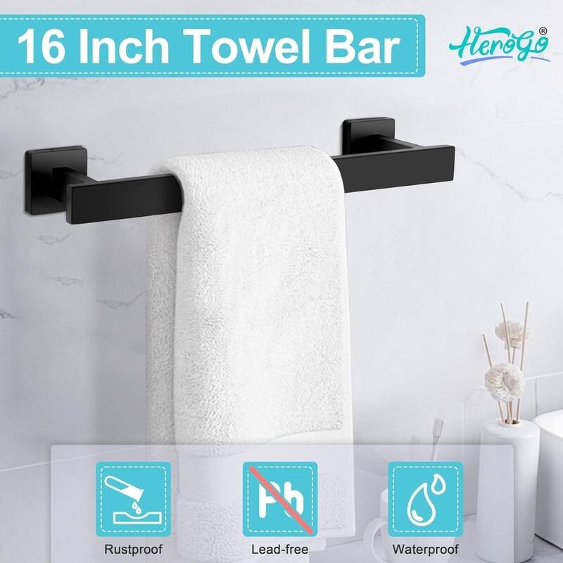 5-Piece Bathroom Accessories Set, 16 Inch Bathroom Hardware Towel Bar Set for Wall-Mounted Bathroom