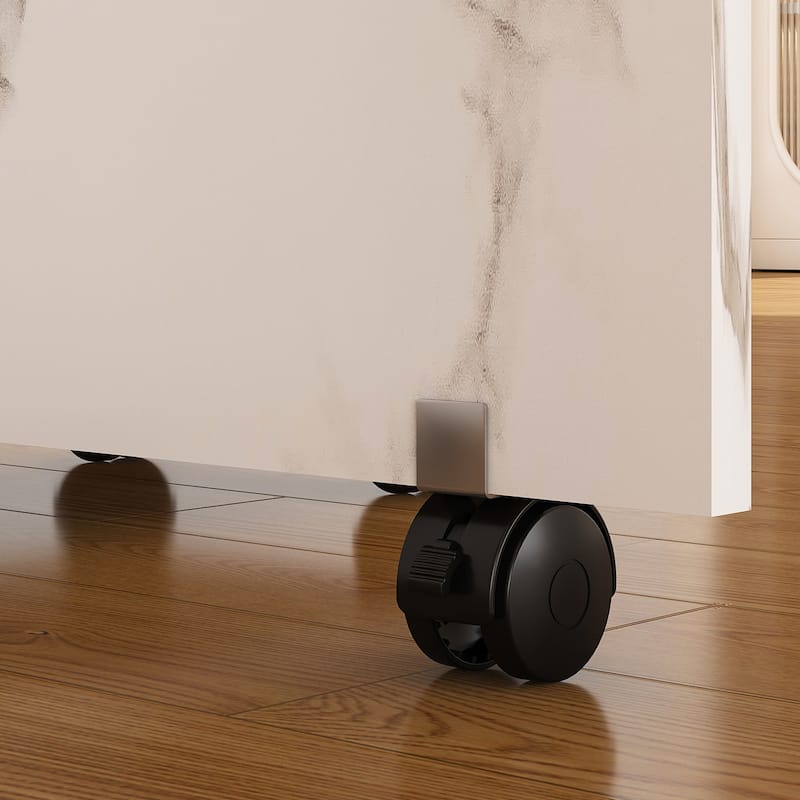 Anmytek Folding Marble Dining Table with Storage & Power Outlet, Convertible Desk for Small Space Kitchen Living Room