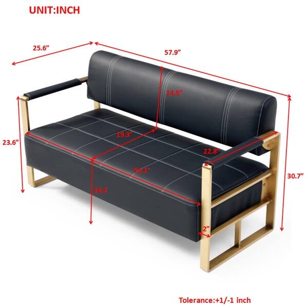 Modern Upholstery Faux Bonded Leather Loveseat Sofa For Living Room ...