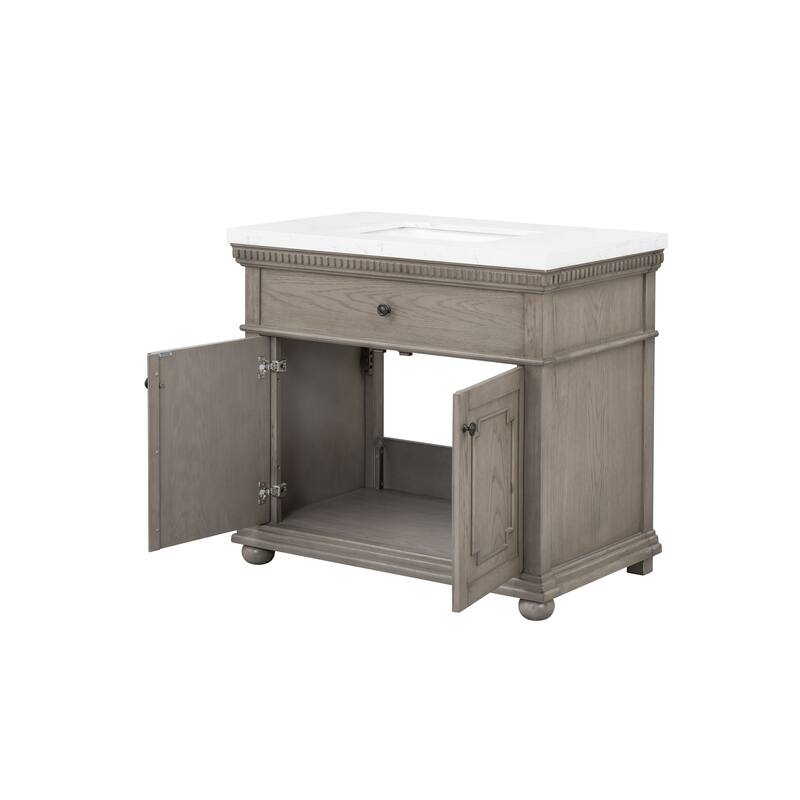 37'' Astoria Bathroom Vanity with Engineered Stone Top - 37 L x 22 D x 34 H