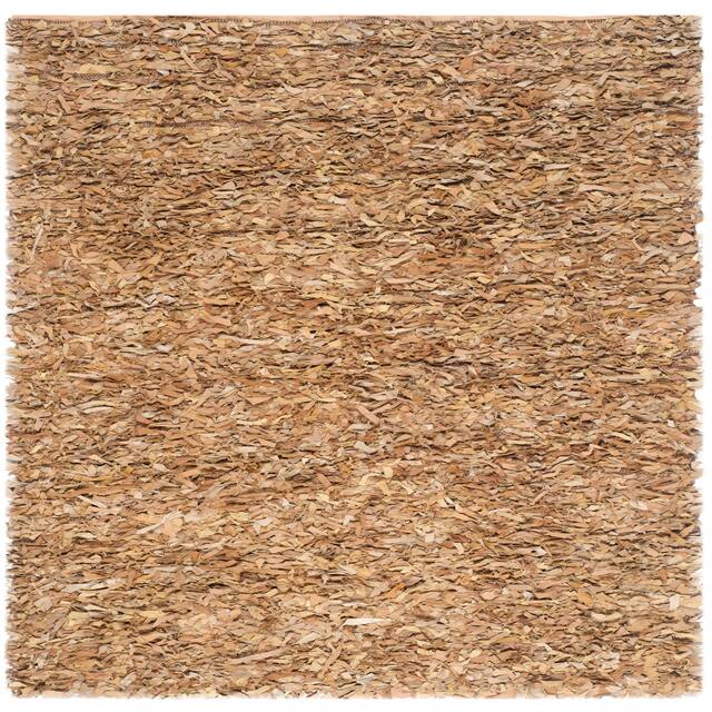 SAFAVIEH Handmade Leather Shag Carlijn Modern Decorative Rug