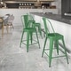 preview thumbnail 78 of 97, 24'' High Metal Indoor-Outdoor Counter Height Stool with Back