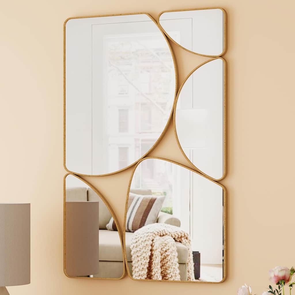Antique Gold Wall Mirror Metal Frame Accent Mirror - 35.44"×23.63"
