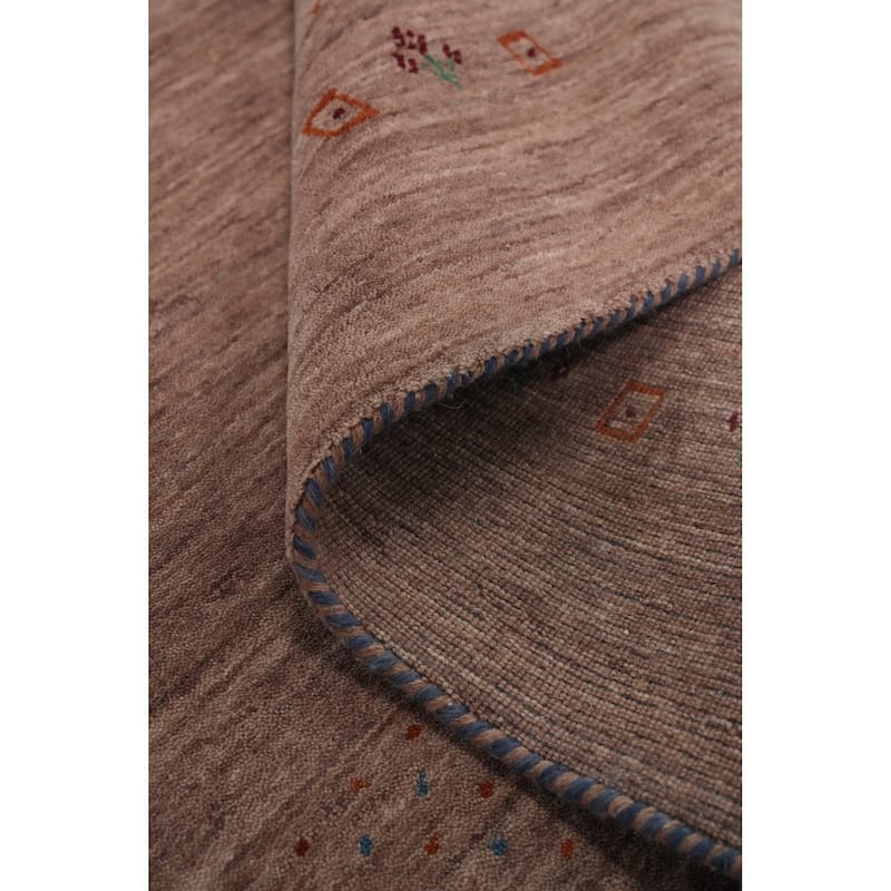 Hand Knotted Oriental 100% Wool Carpet Tribal Animal Pictorial Brown Gabbeh Area Rug - 7' 8'' X 4' 11''