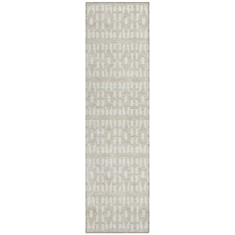 Machine Washable Indoor/ Outdoor Contemporary Imprints Chantille Rug