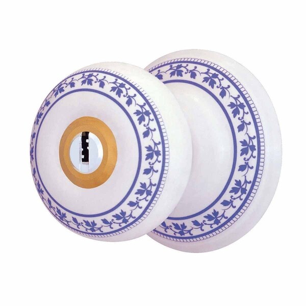 Int&Ext Keyed Door Knob Lock Set Porcelain Ajustable Backset |Renovator's Supply