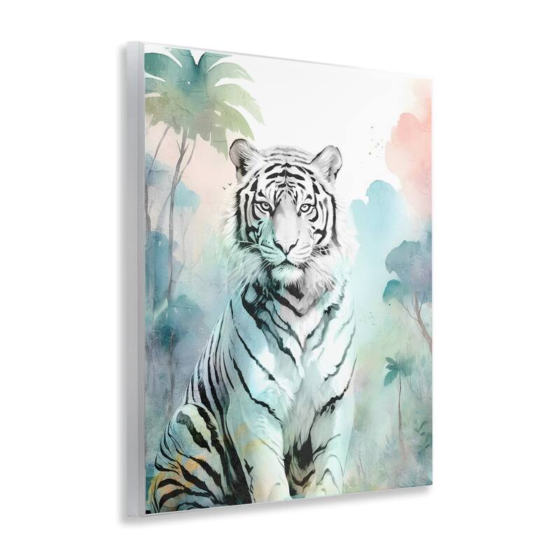 Stupell White Tiger in Jungle Wall Plaque Art Design By Kim Allen