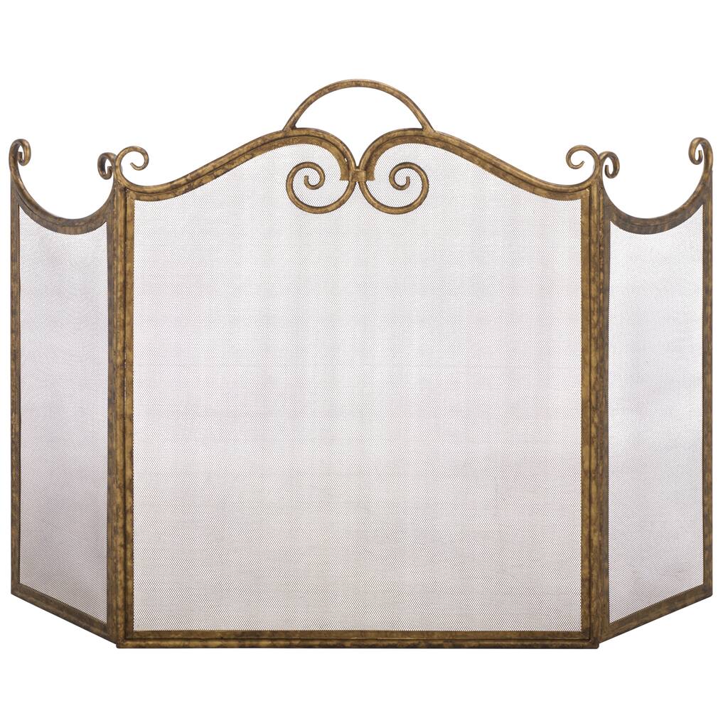 SEI Furniture Terry Trifold Screen For Fireplace - 26"W x 12"D x 32"H