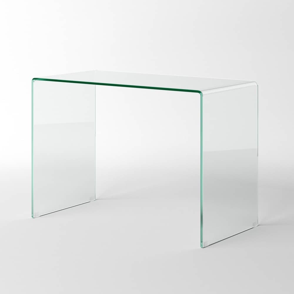 Creative Images Bent Clear Glass Office Desk Table