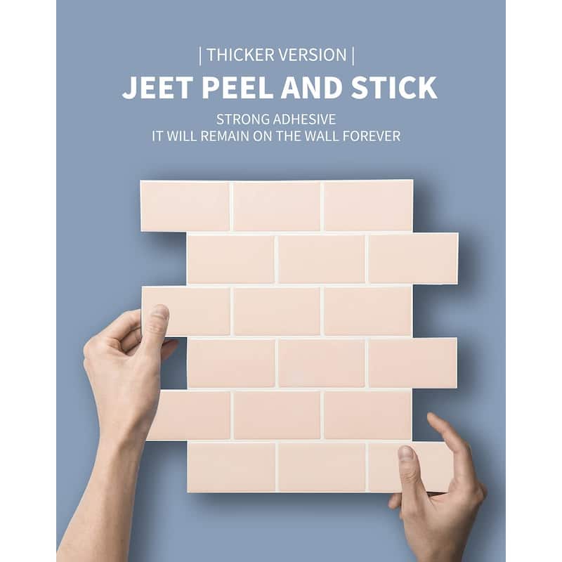 Art3d 10-sheet Subway Tiles Peel and Stick Backsplash for kitchen（thicker design）