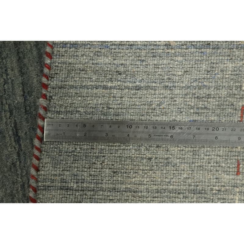 Hand Knotted Oriental 100% Wool Carpet Tribal Animal Pictorial Green Gabbeh Area Rug - 9' 1'' X 9' 0''