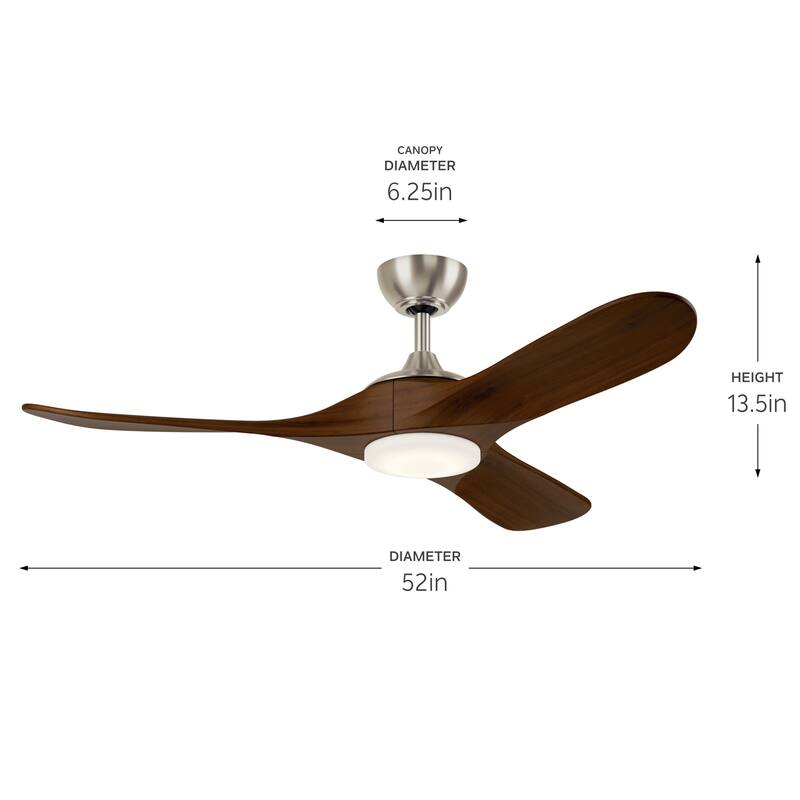 Kichler Lighting Mylo 52 Inch Ceiling Fan with Satin Etch Cased Opal Glass - 53