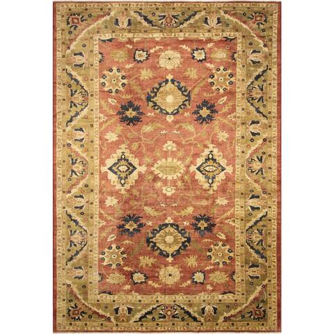Boho Chic Ziegler Starr Rust/Olive Green Wool Rug - 11'9'' x 17'7'' - 11 ft. 9 in. X 17 ft. 7 in.